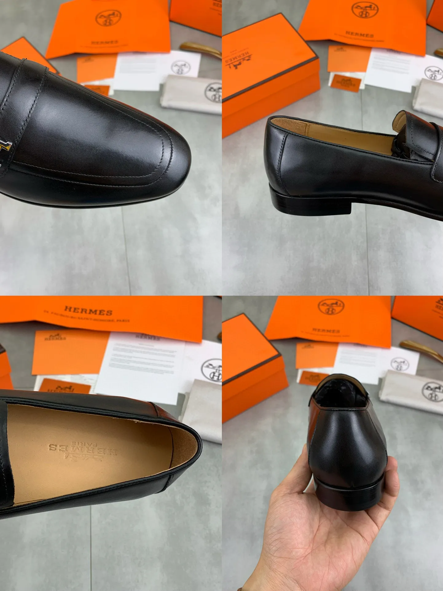 Factory price P960 💰Top version 💎💎💎 Original leather outsole Brand: Hermès (Hermès) Standard code: Men's size 39-44 (38, 45 can be customized) Grade: Same as the official website Original quality materials: Original soft calfskin Water-dyed cowhide lining Original Italian leather outsole Style categories: Men's fashion Formal casual leather shoes Slip-on men's shoes series Young fashion European and American trends, British style, colors: multiple options, counter packaging